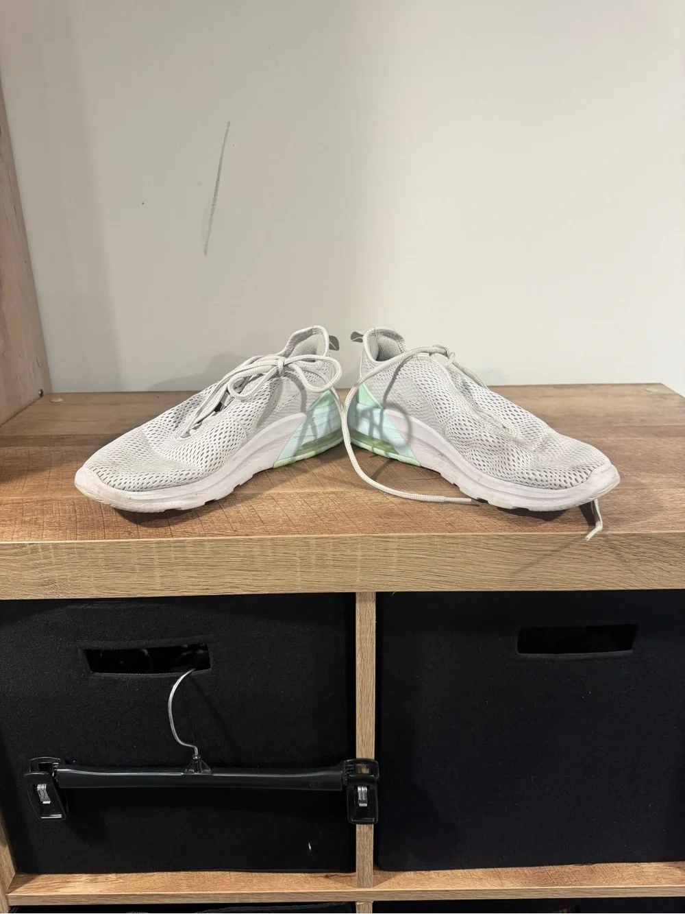 Nike Women's White Mesh Sneakers with Mint Accent